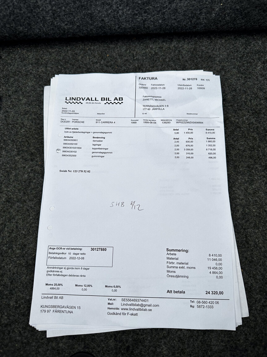 Documentation for 1999 Porsche 911 Carrera 4