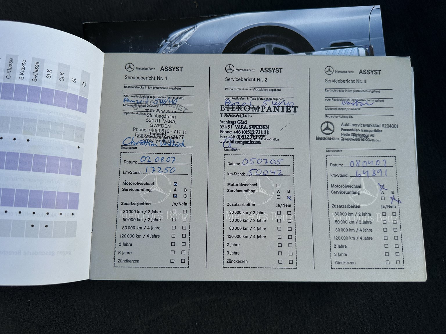 Documentation for 2002 Mercedes SL 55 AMG