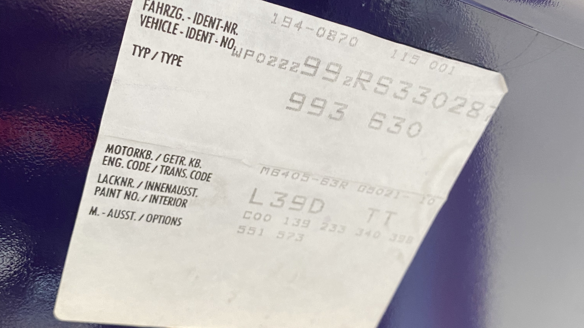 Dokumentation, 1994 Porsche 993 Cabriolet (44)