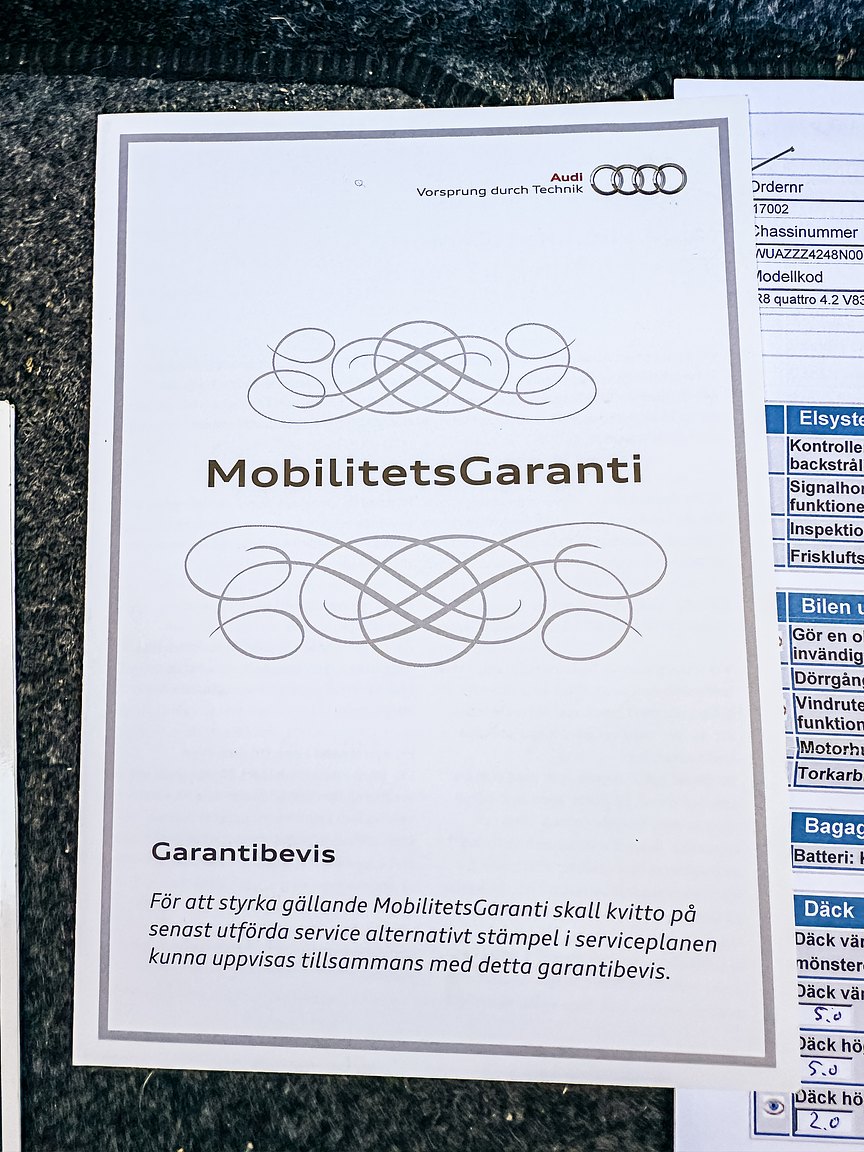 Documentation for 2008 Audi R8 4.2 V8 Turbo Manuell