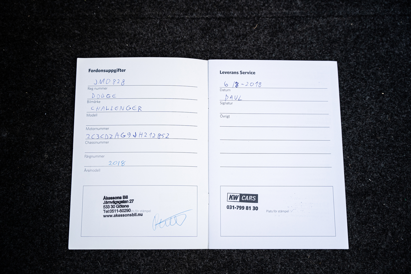 Dokumentation, 2018 Dodge Challenger Wide Body