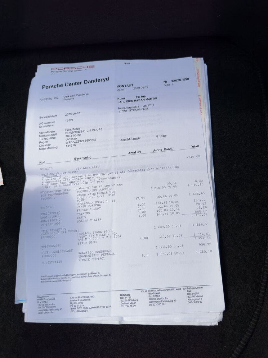 Dokumentation för 2004 Porsche 911 Carrera 4