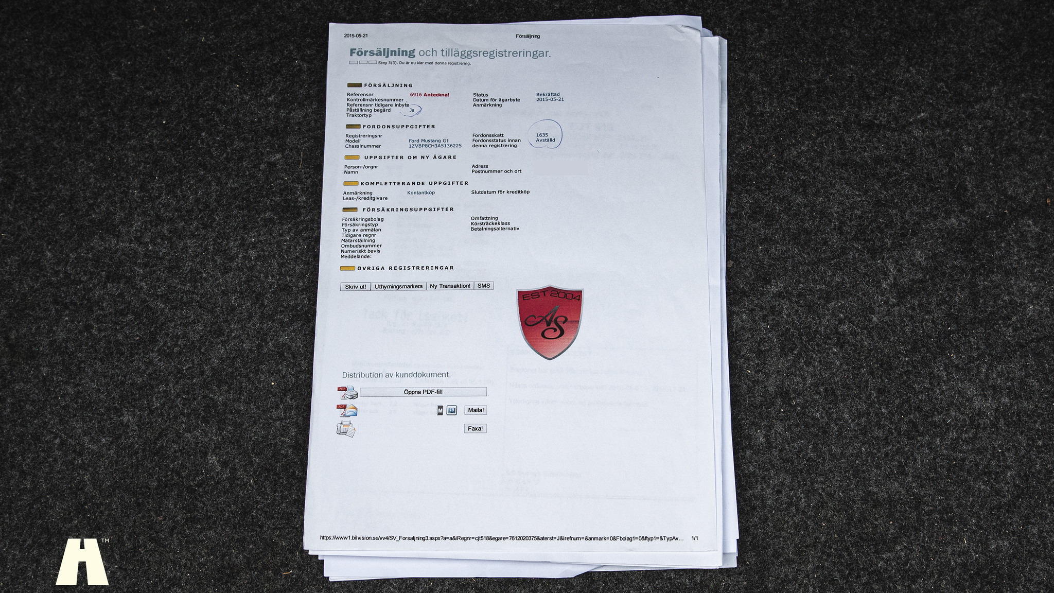 Documentation for 2010 Ford Mustang GT 