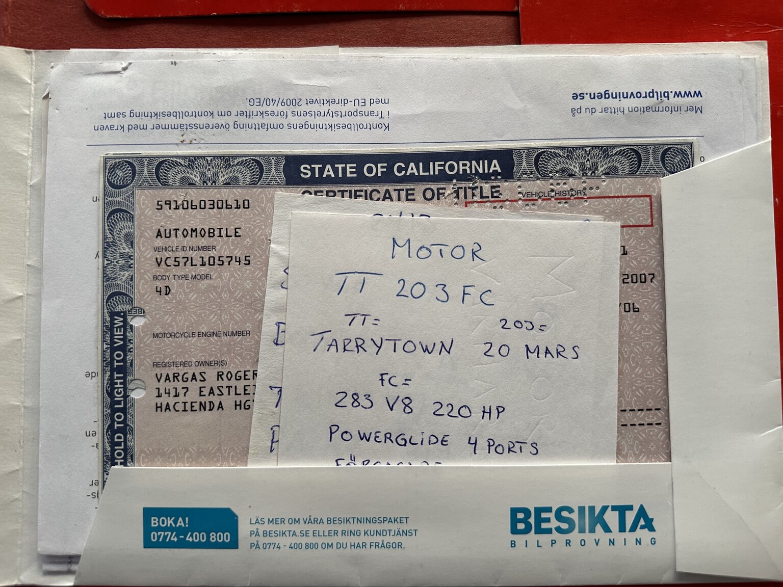 Documentation for 1957 Chevrolet Bel Air (20)