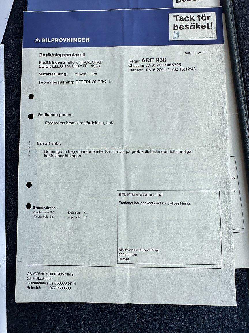 Dokumentation, 1983 Buick Electra Estate Wagon 5.0