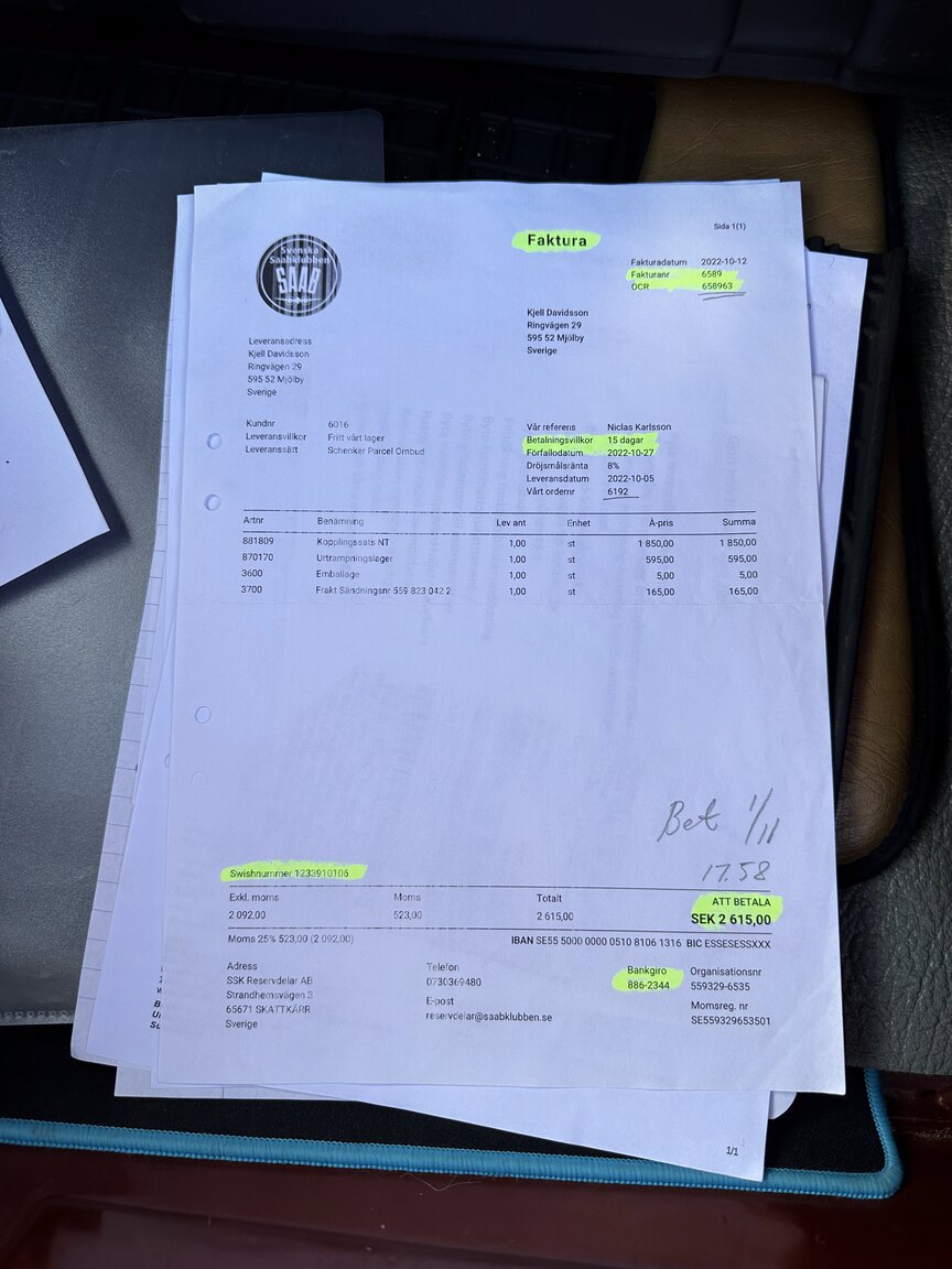 Documentation for 1974 SAAB 99 