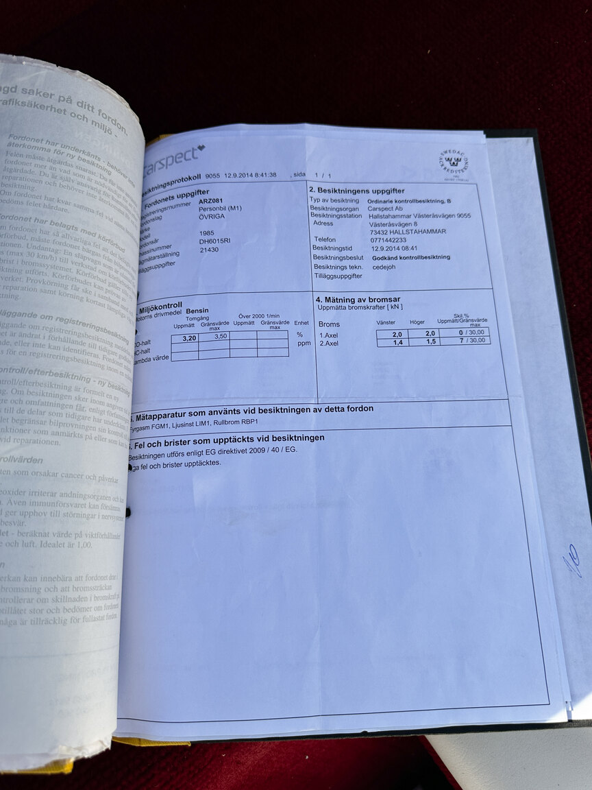Dokumentation för 1985 TVR 350i Cabriolet 3.5 V8