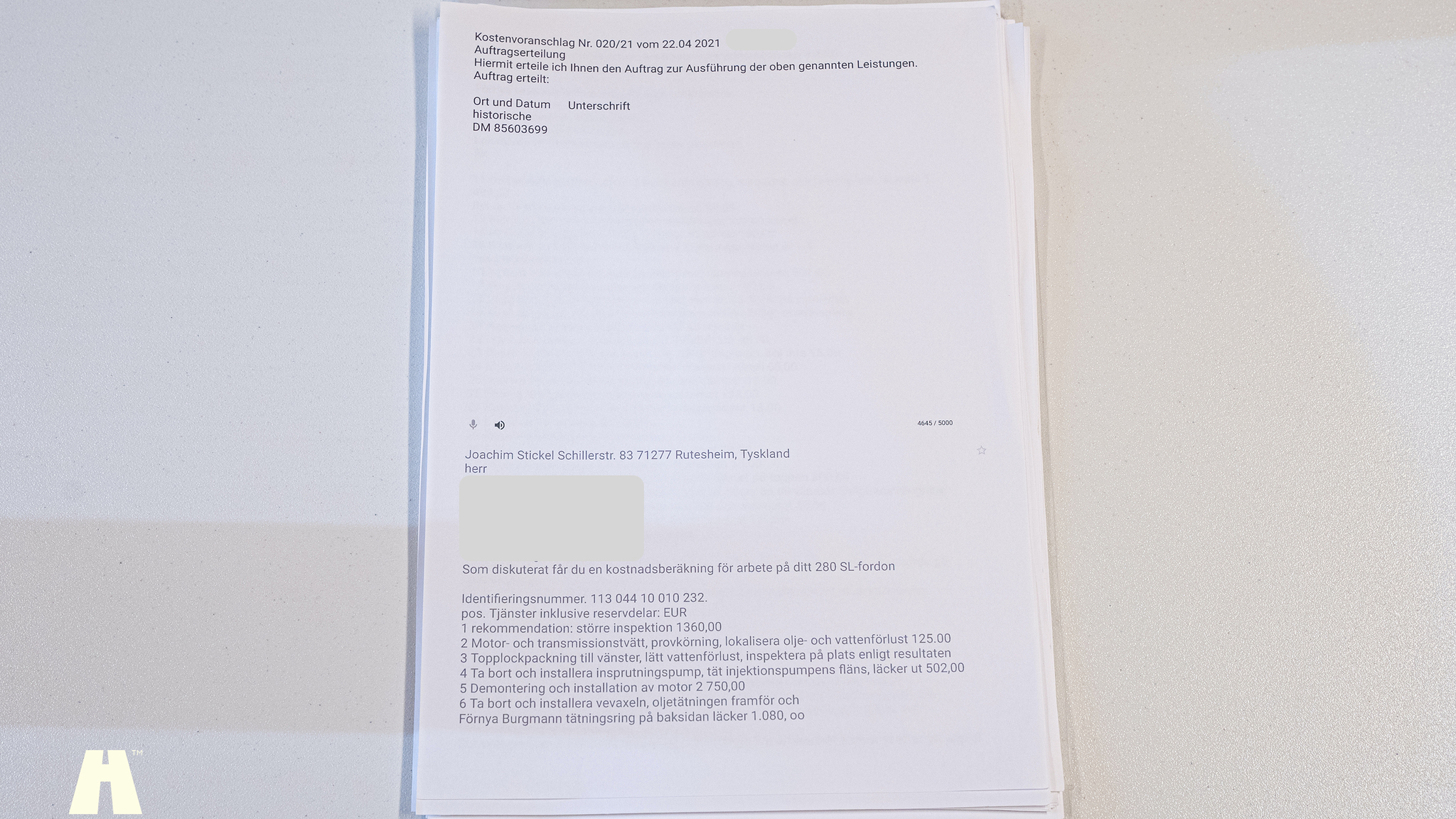 Dokumentation, 1970 Mercedes 280 SL Pagoda (18)