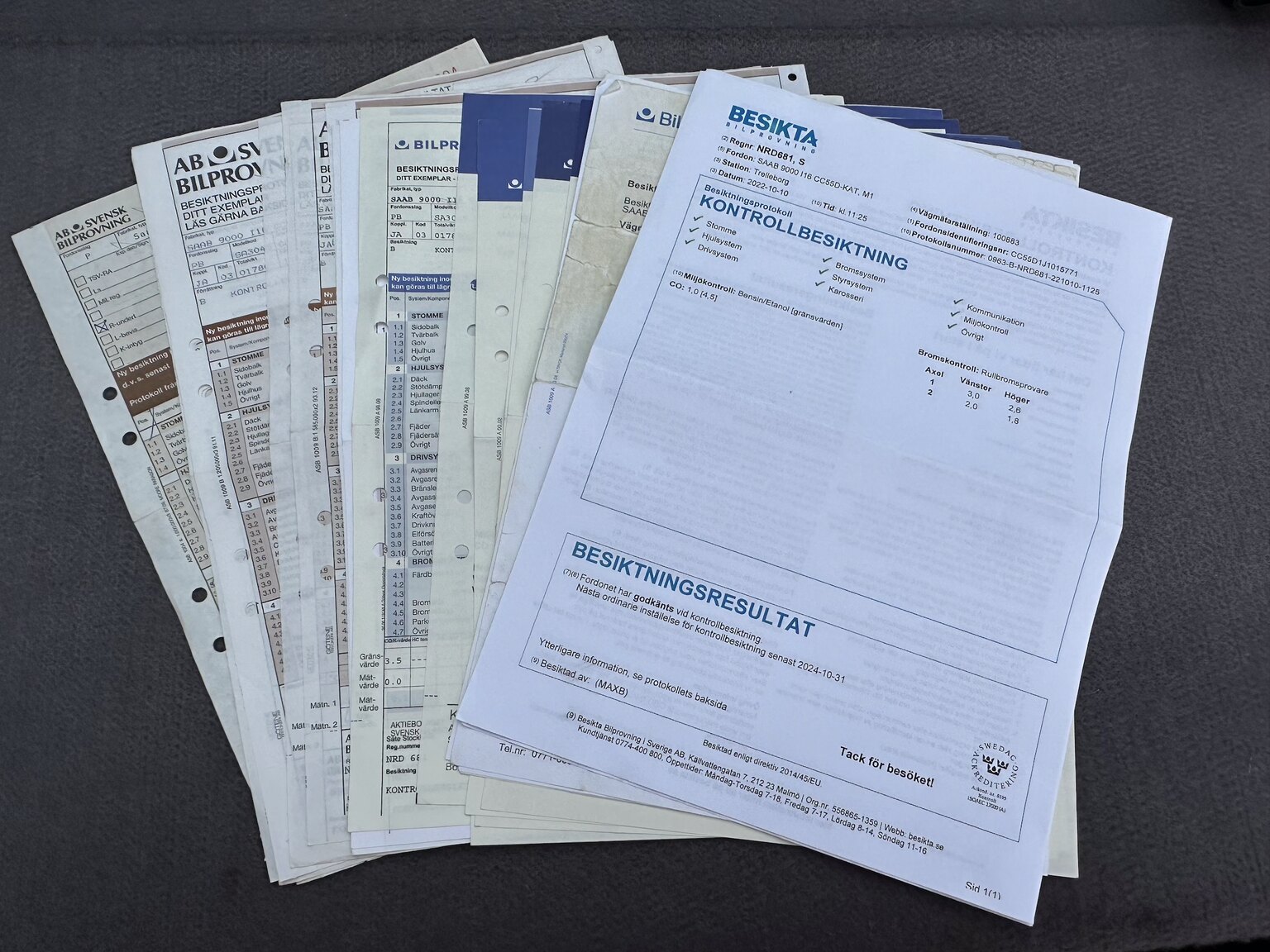 Documentation for 1988 SAAB 9000i