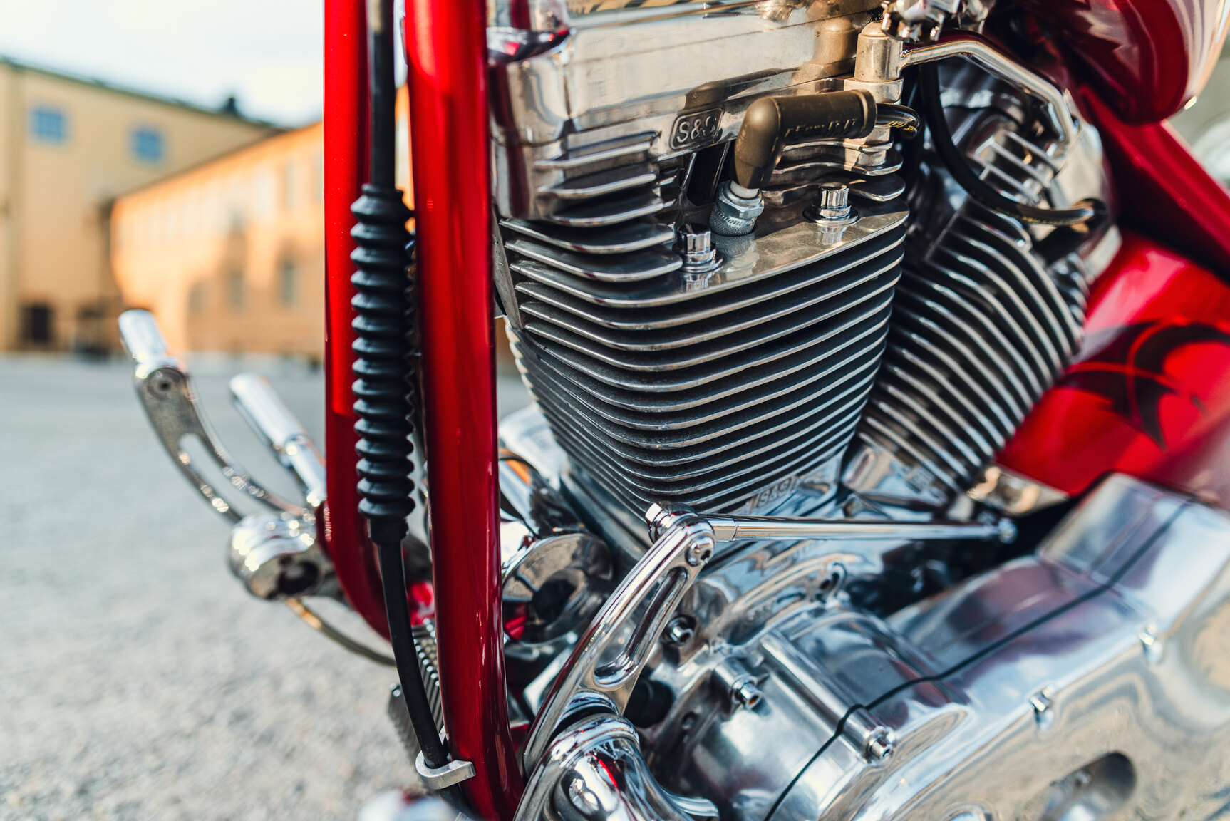 Image of 2001 Unique Custom Cycles Red Inferno mechanics