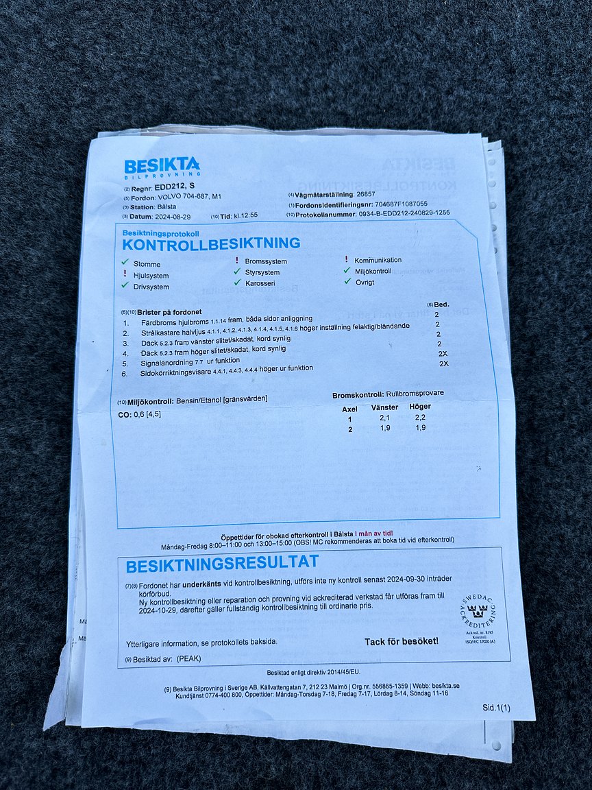 Dokumentation för 1985 Volvo 760 GLE 2.8 V6 Automatisk