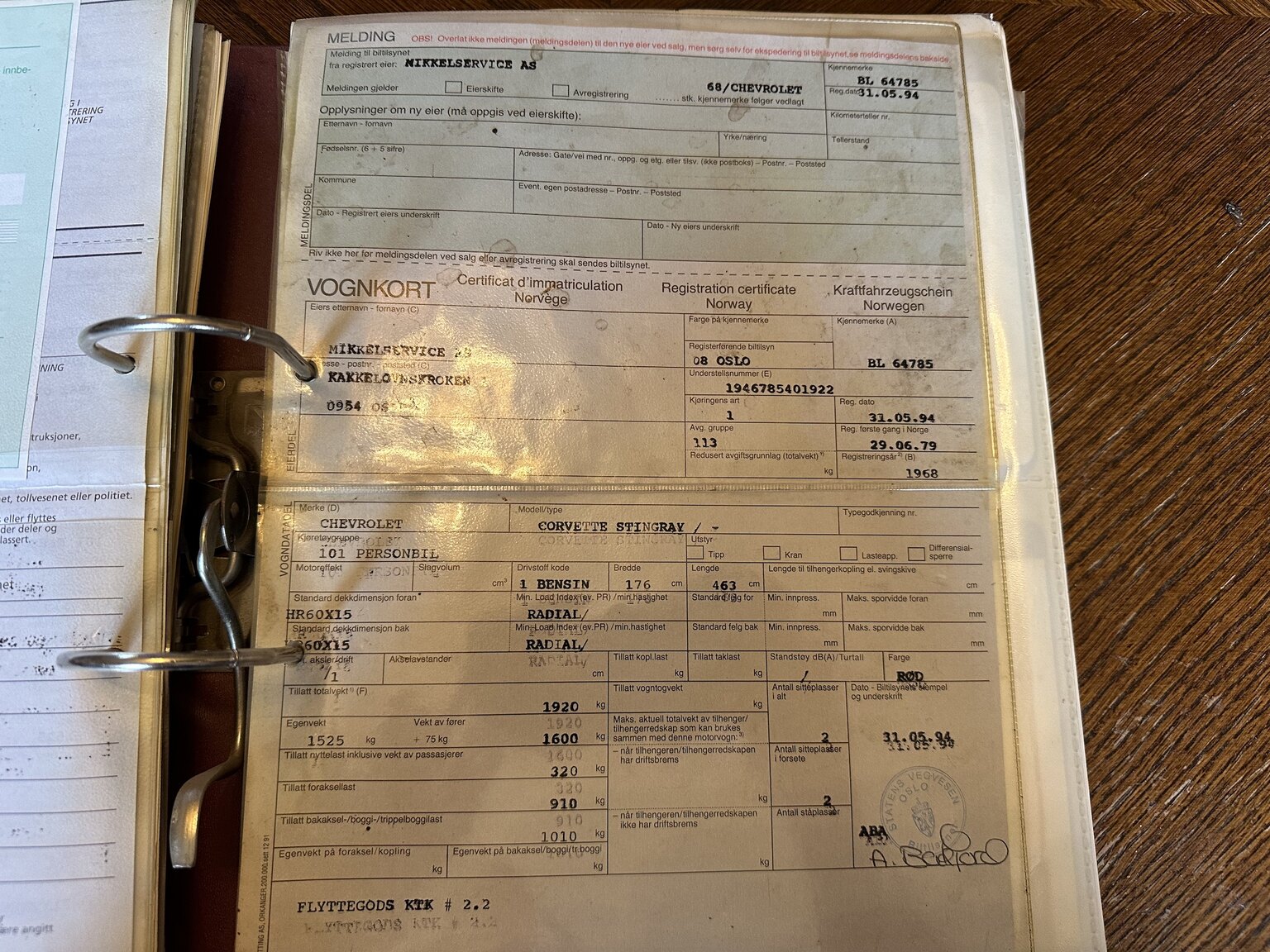 Dokumentation för 1968 Chevrolet Corvette 427ci / 435hp (15)