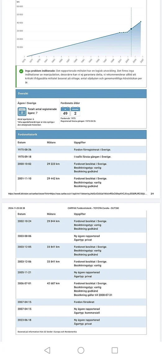 Dokumentation för 1975 Toyota Corolla KE30 (2)