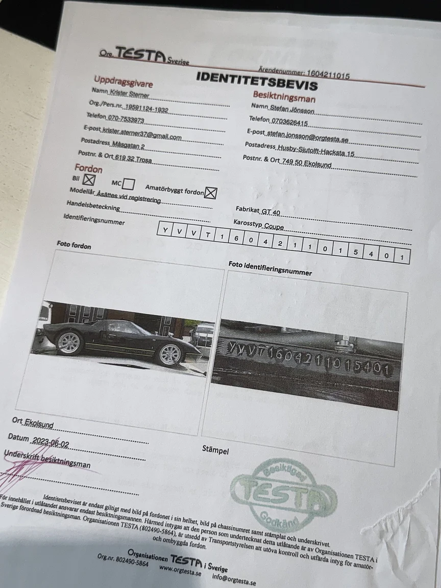 Documentation for 2024 Ford GT40 Tribute (8)