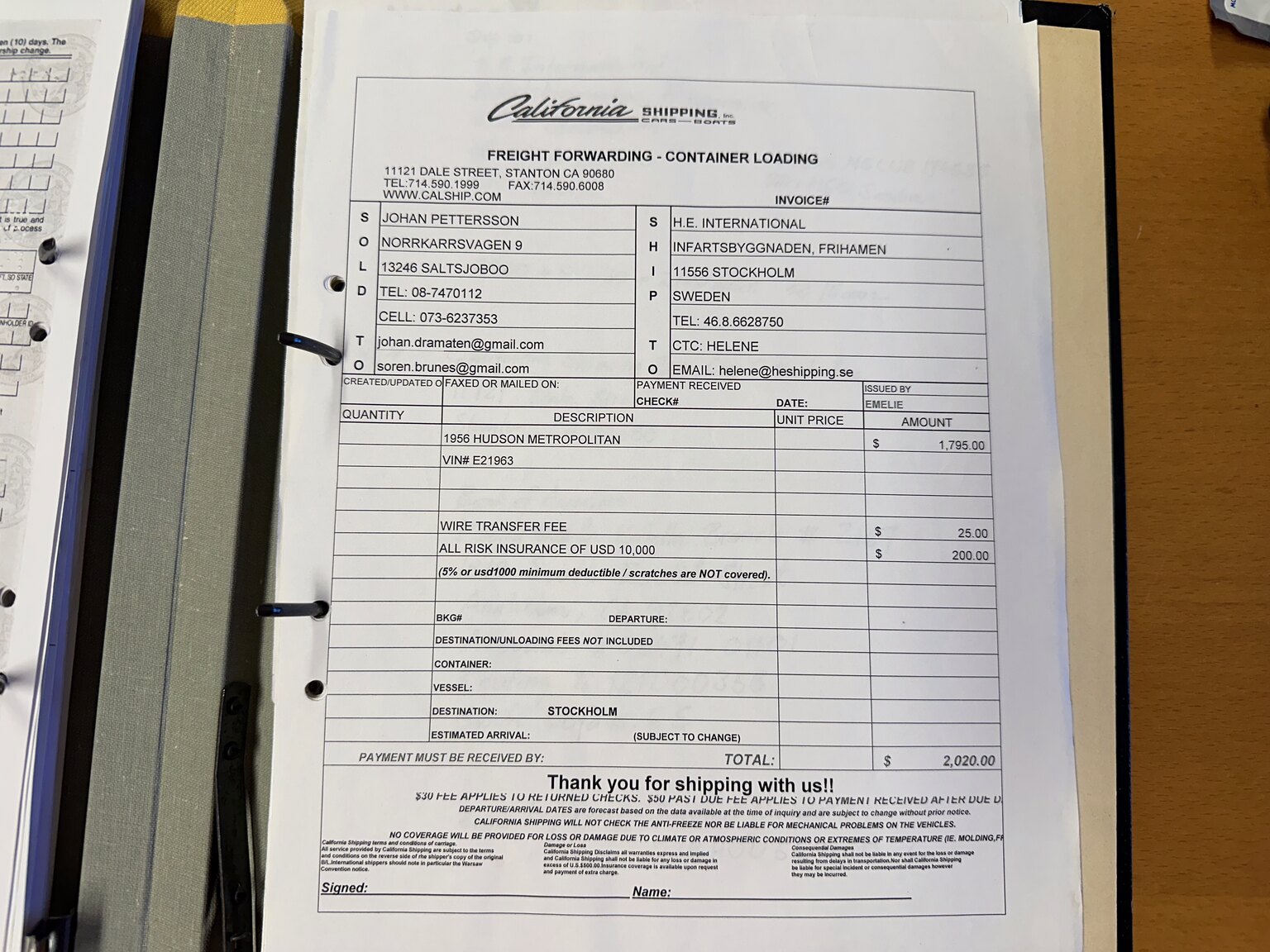 Documentation for 1956 Hudson Metropolitan