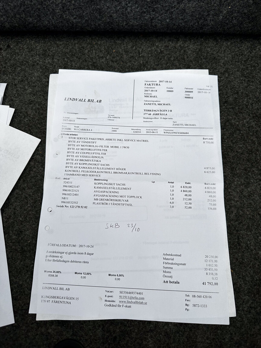 Documentation for 1999 Porsche 911 Carrera 4