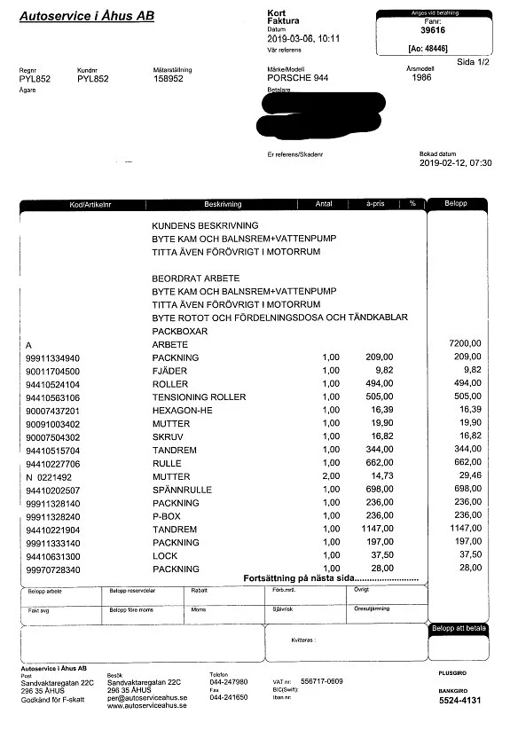 Dokumentation för 1987 Porsche 944 Targa (6)