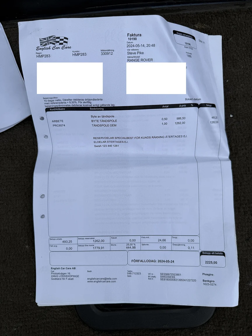 Documentation for 1990 Range Rover Vogue SE 3.9 (6)