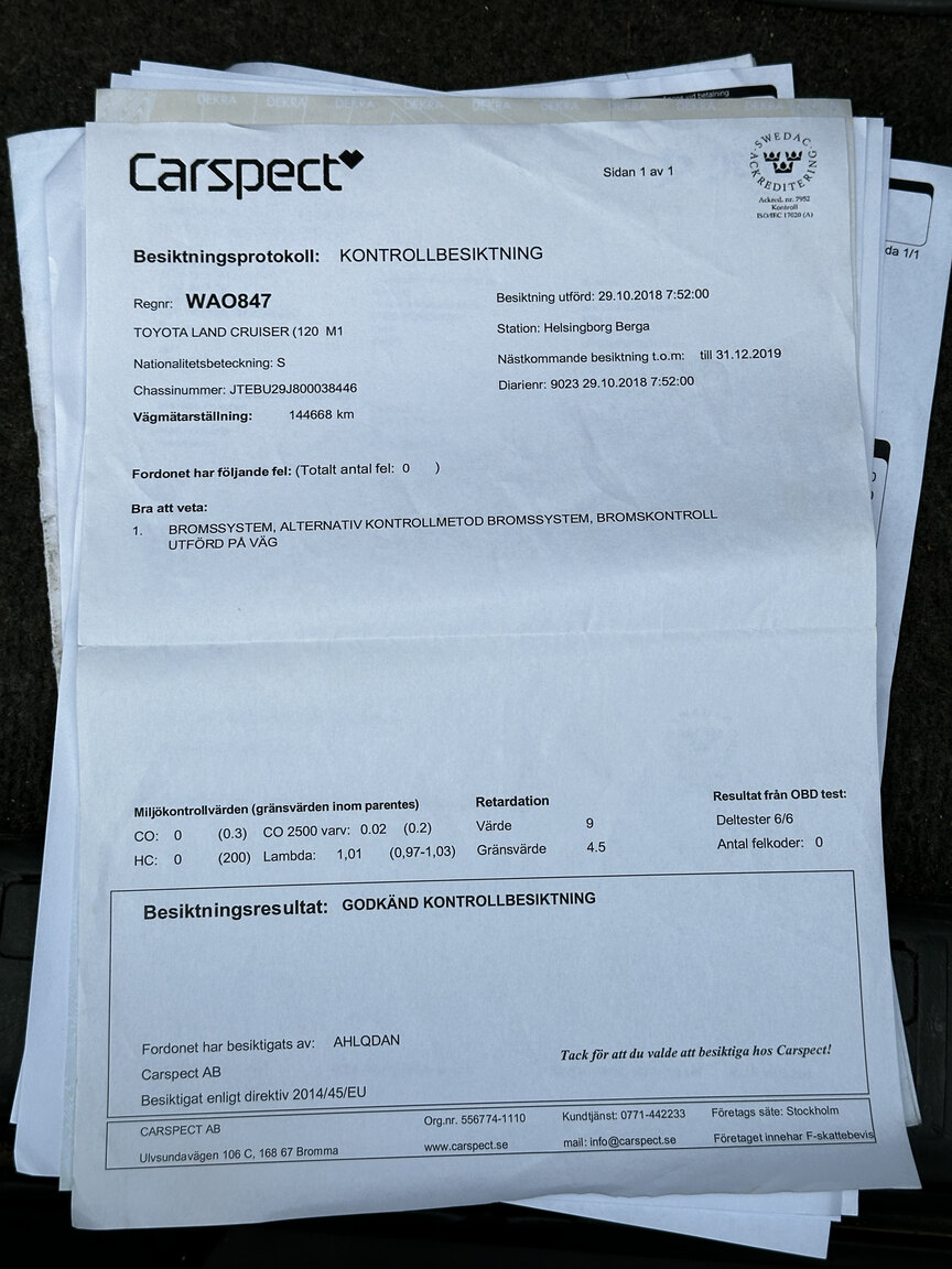 Dokumentation för 2004 Toyota Land Cruiser