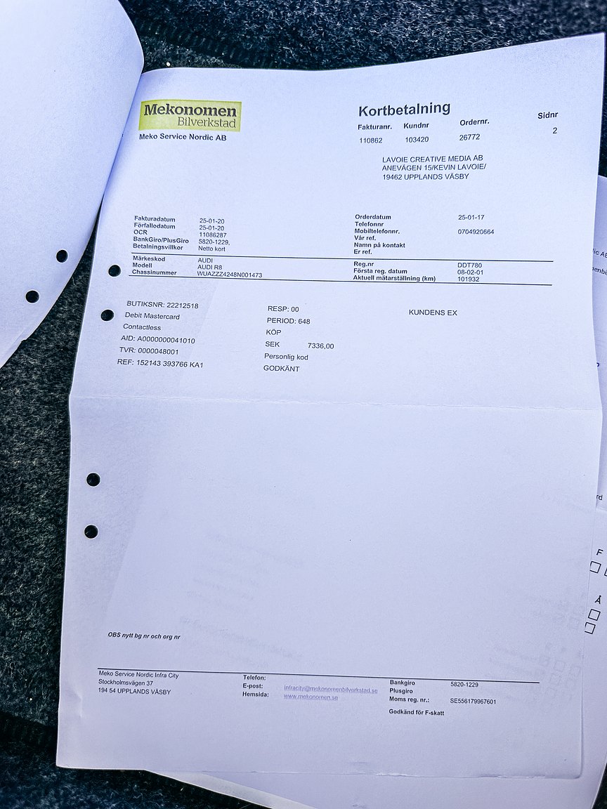 Documentation for 2008 Audi R8 4.2 V8 Turbo Manuell