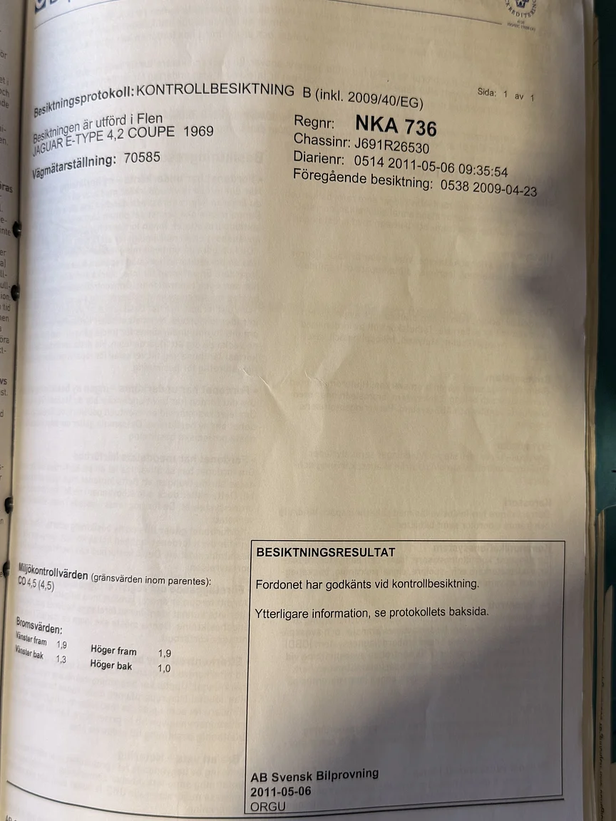 Dokumentation för 1969 Jaguar E-Type 4.2 Coupe (12)