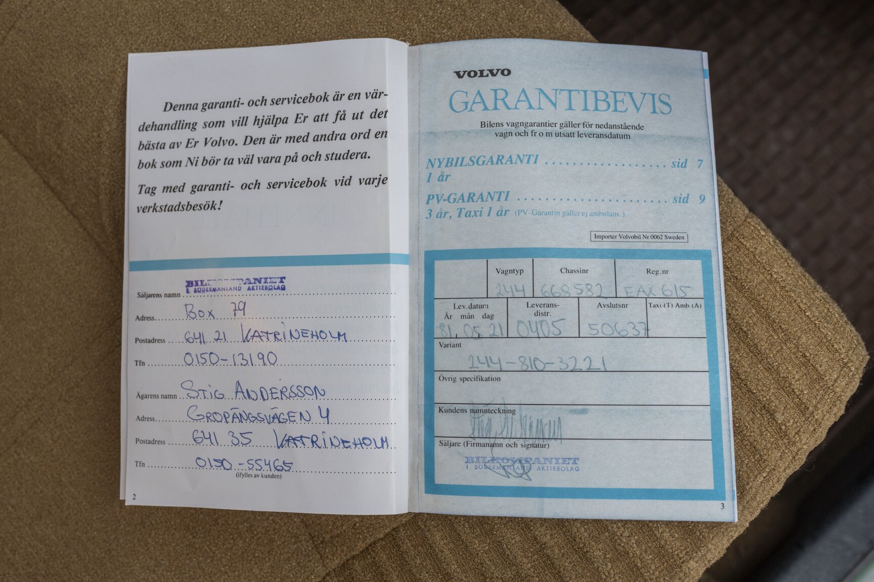 Documentation for 1981 Volvo 244