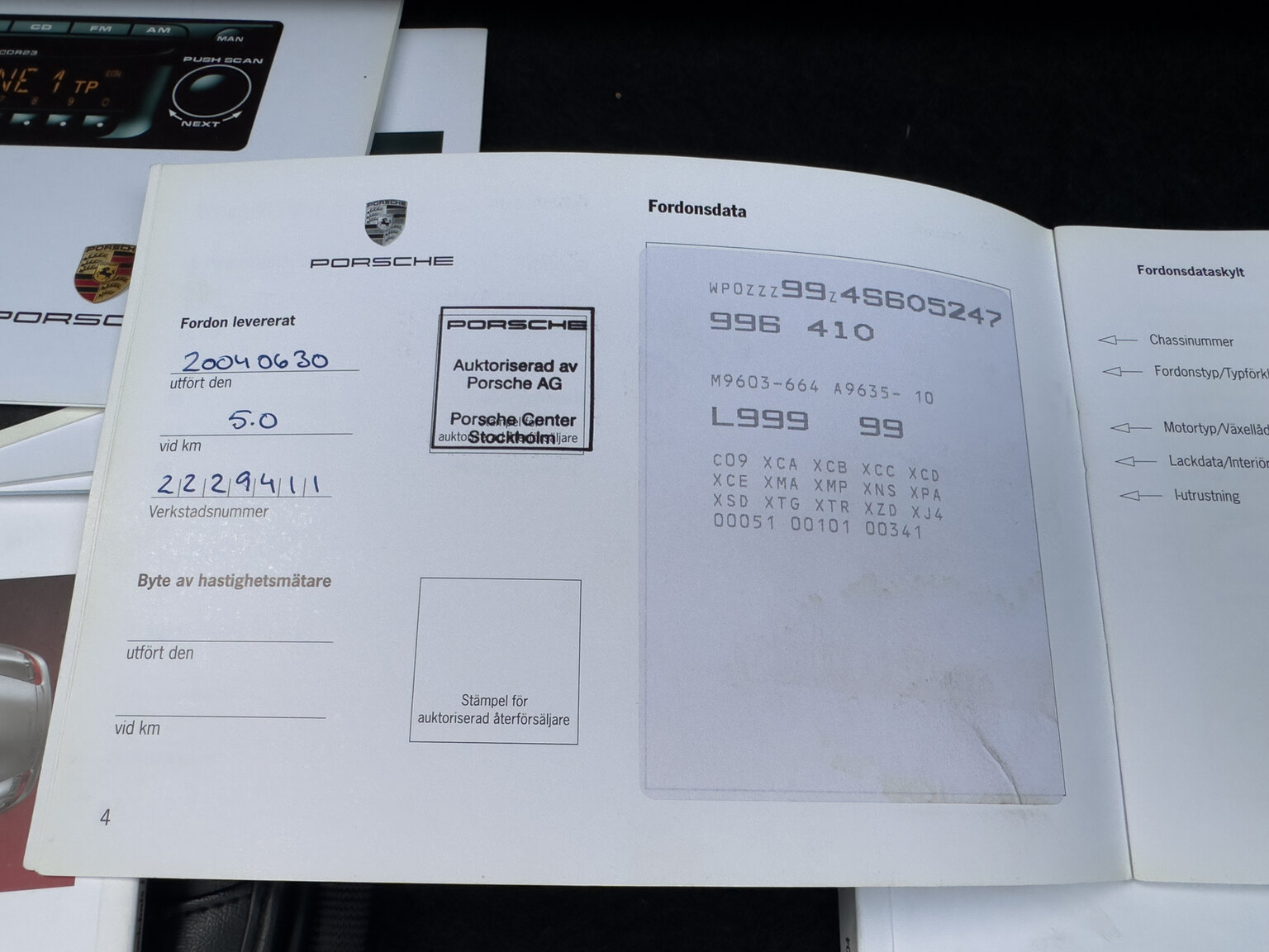 Dokumentation för 2004 Porsche 911 Carrera 4