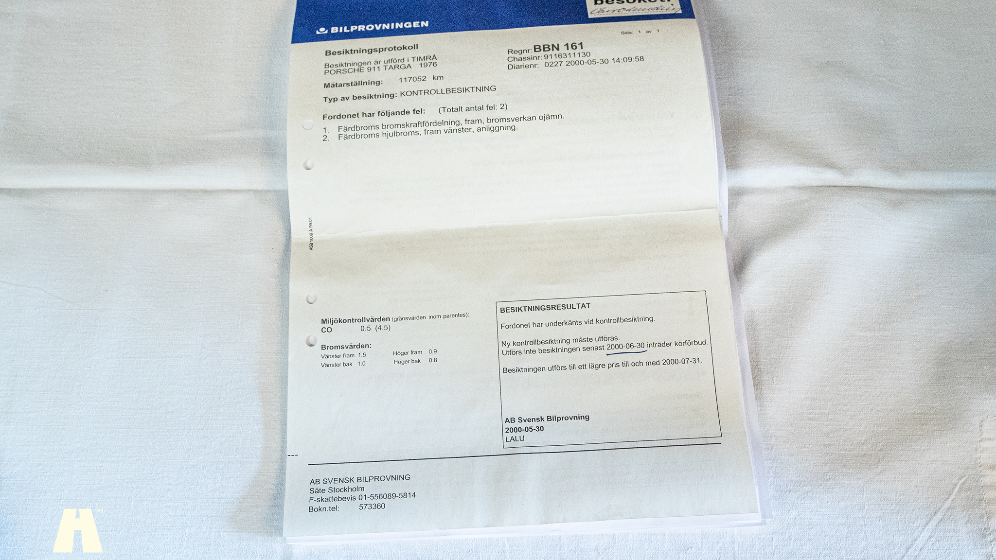 Dokumentation för 1976 Porsche 911 Targa