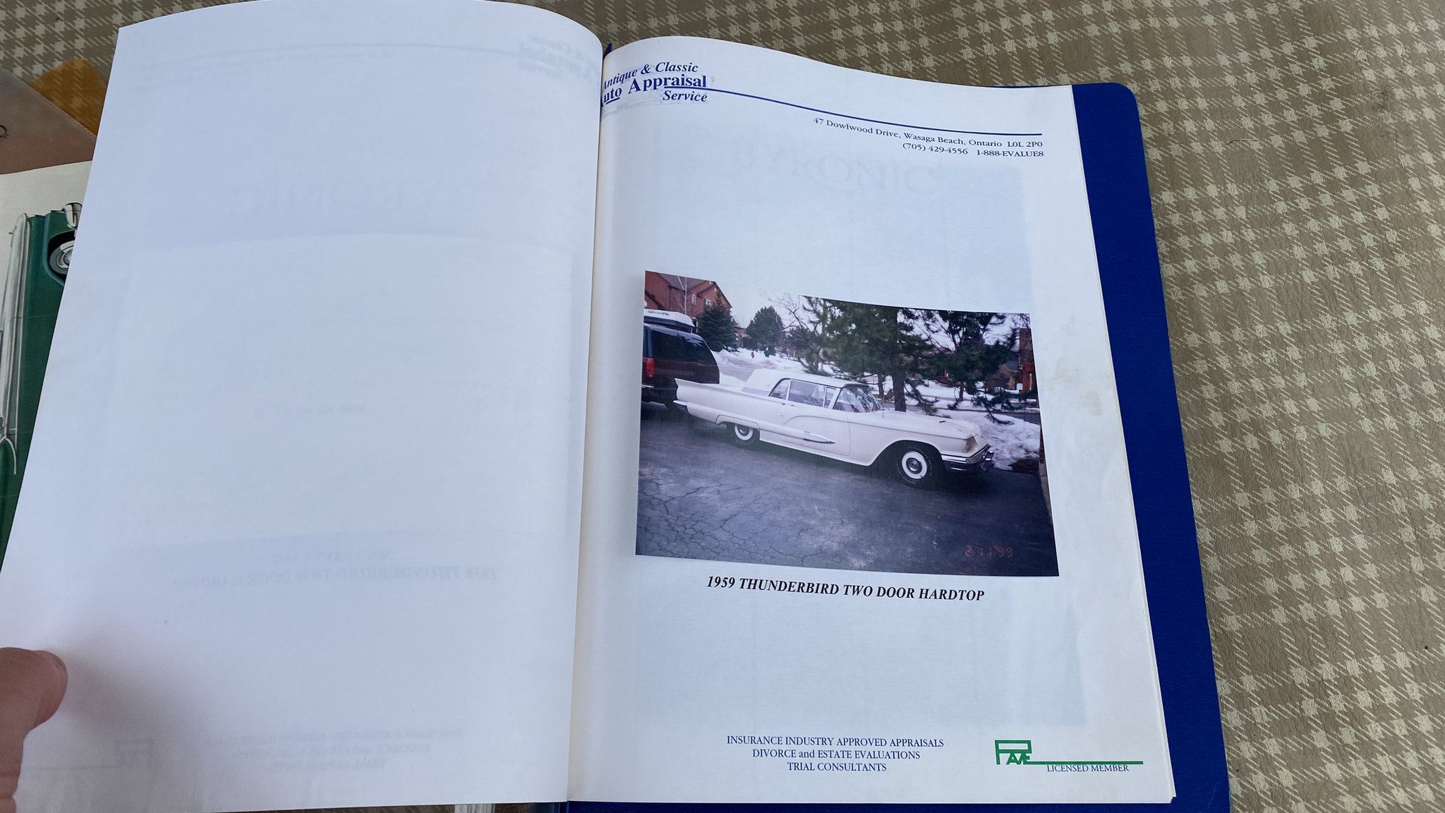 Dokumentation för 1959 Ford Thunderbird hardtop (96)