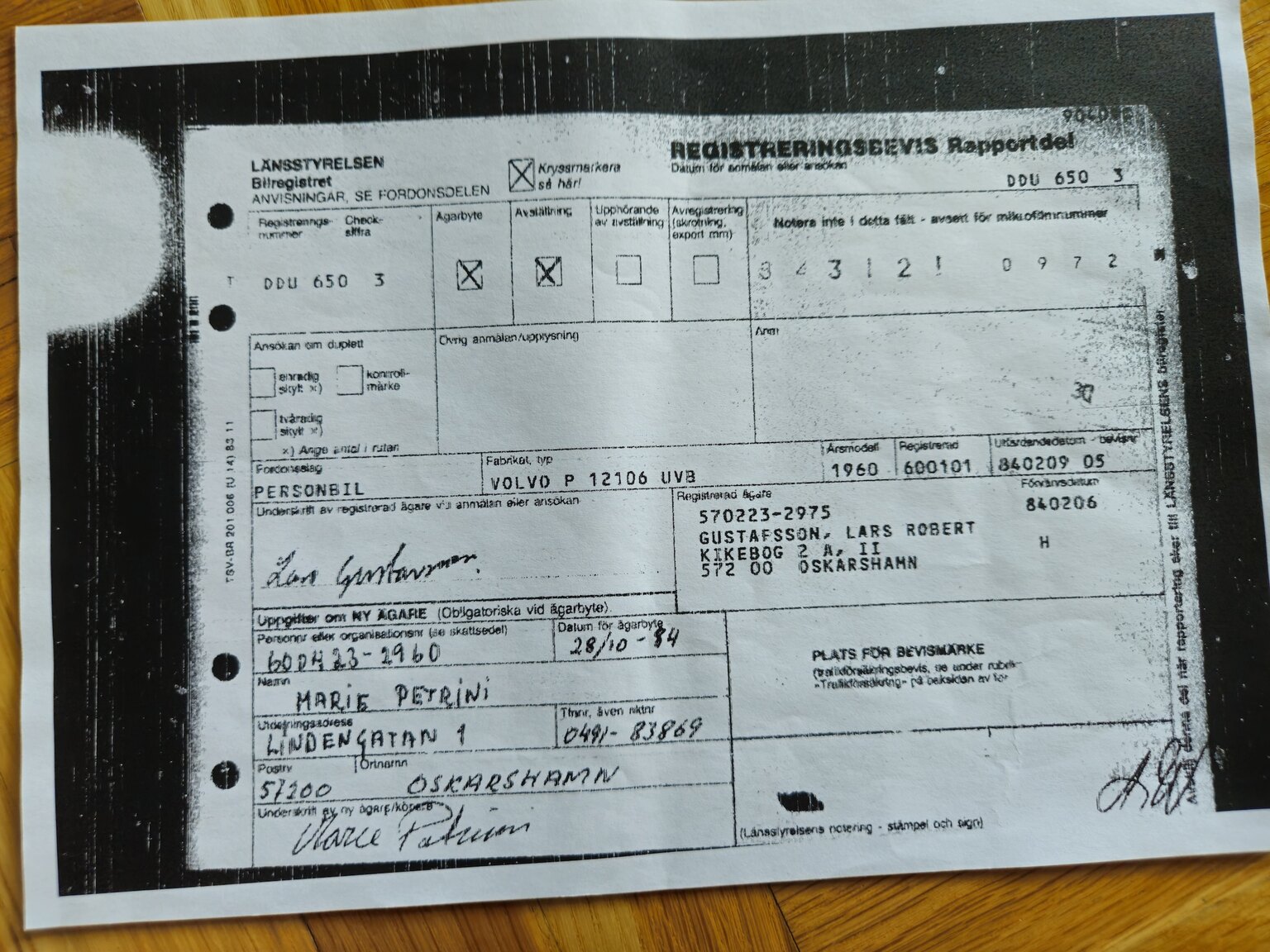 Dokumentation, 1960 Volvo Amazon 121 1.6