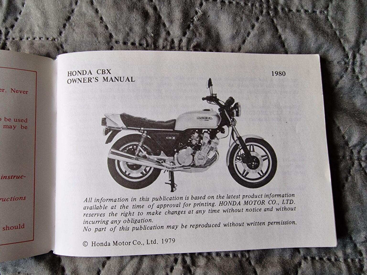 Dokumentation, 1980 Honda CBX 1000