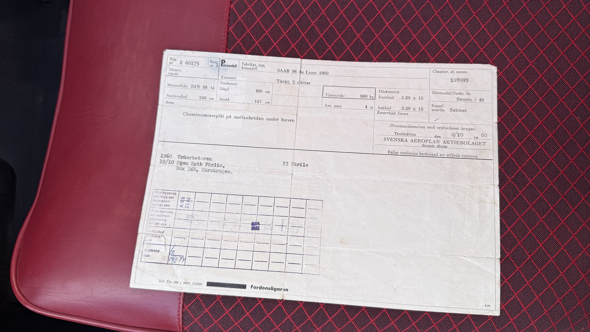 Documentation for 1960 Saab 96 (3)