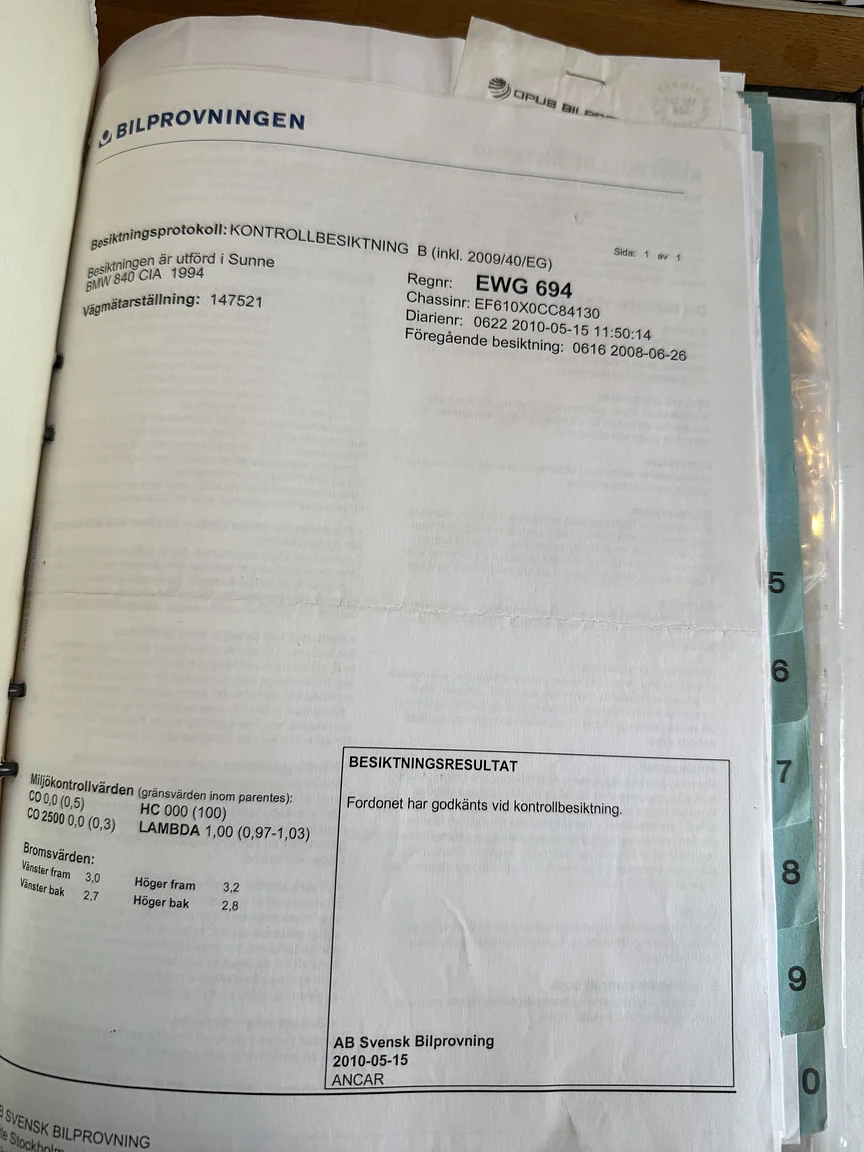 Dokumentation, 1994 BMW 840Ci (20)