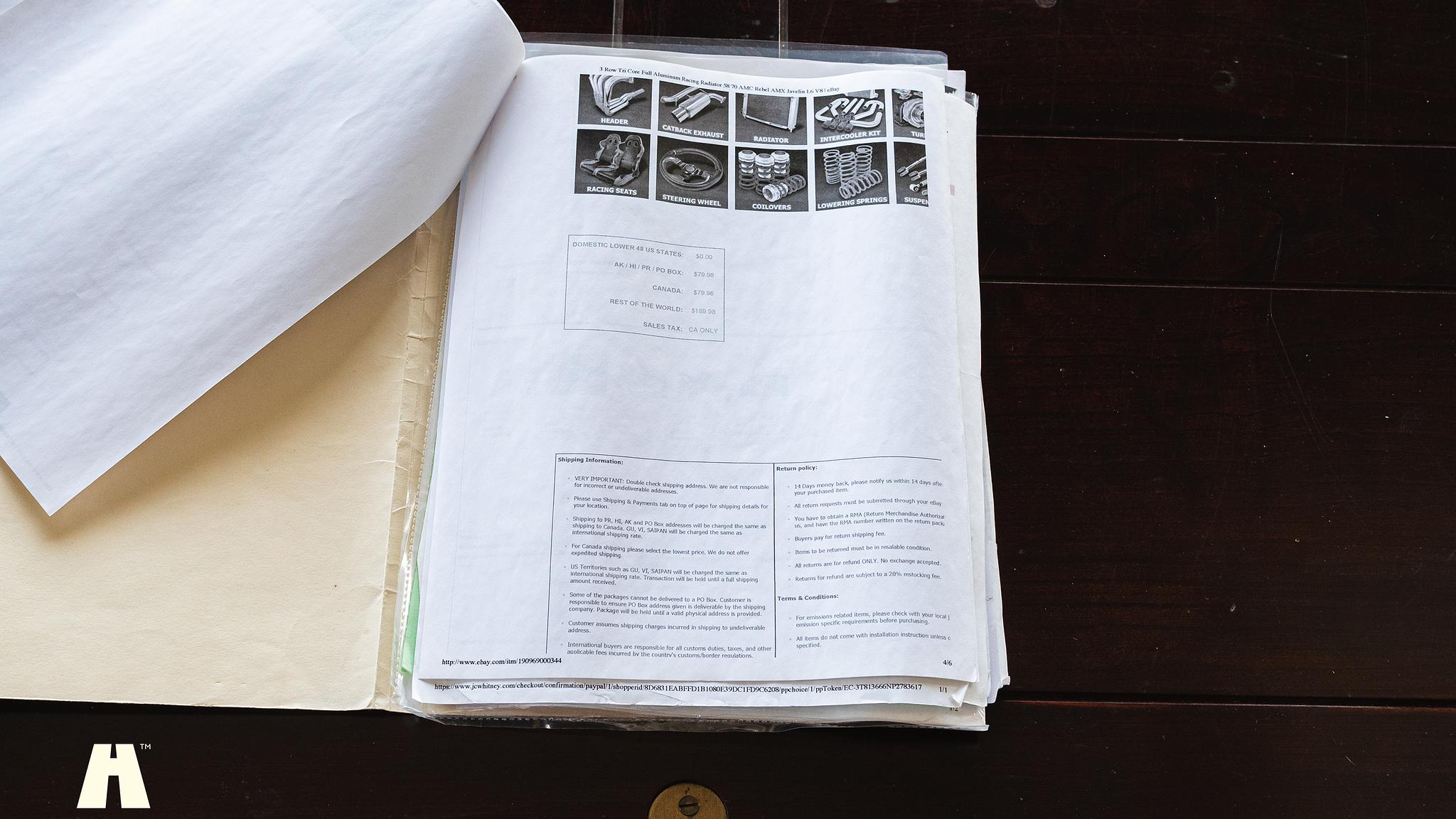 Dokumentation för 1965 AMC Rambler Marlin 327 CUI 5.4 V8