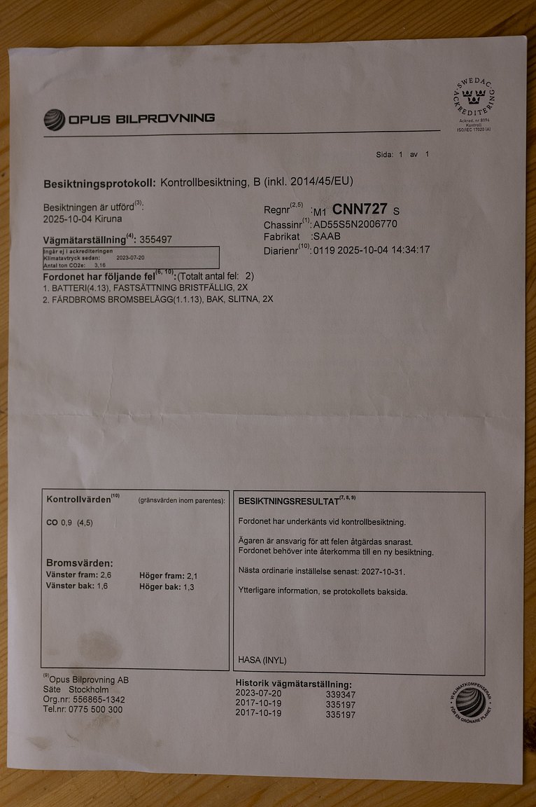 Dokumentation för 1992 SAAB 900 S – NO RESERVE