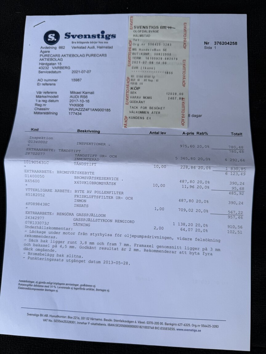 Documentation for 2010 Audi RS6 Avant V10 Quattro