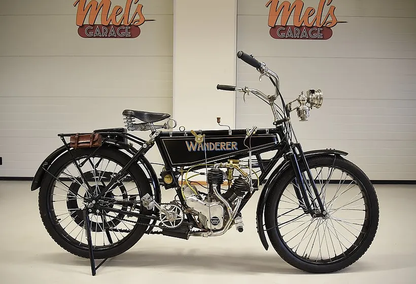 1913 Wanderer 3PS V-Twin välrenoverad mc svensksåld från Falun