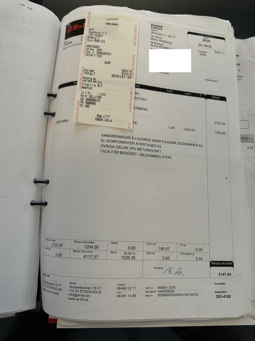 Dokumentation för 2003 Alfa Romeo 147 GTA