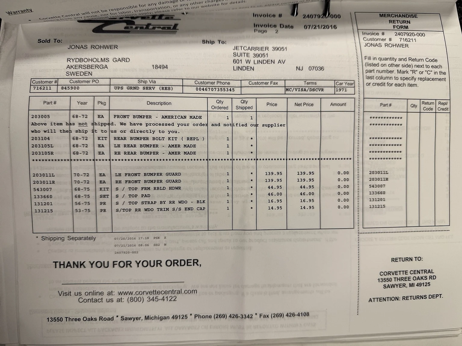 Dokumentation, 1971 Chevrolet Corvette Stingray Special 598 cui V8 795 hk (81)