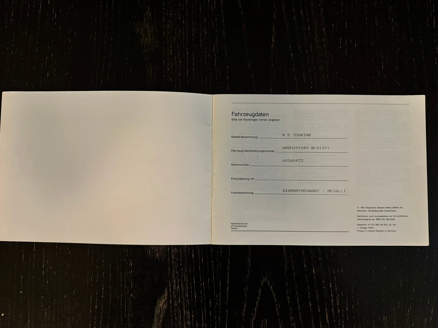 Documentation for 1993 BMW E34 M5 Touring  (3)