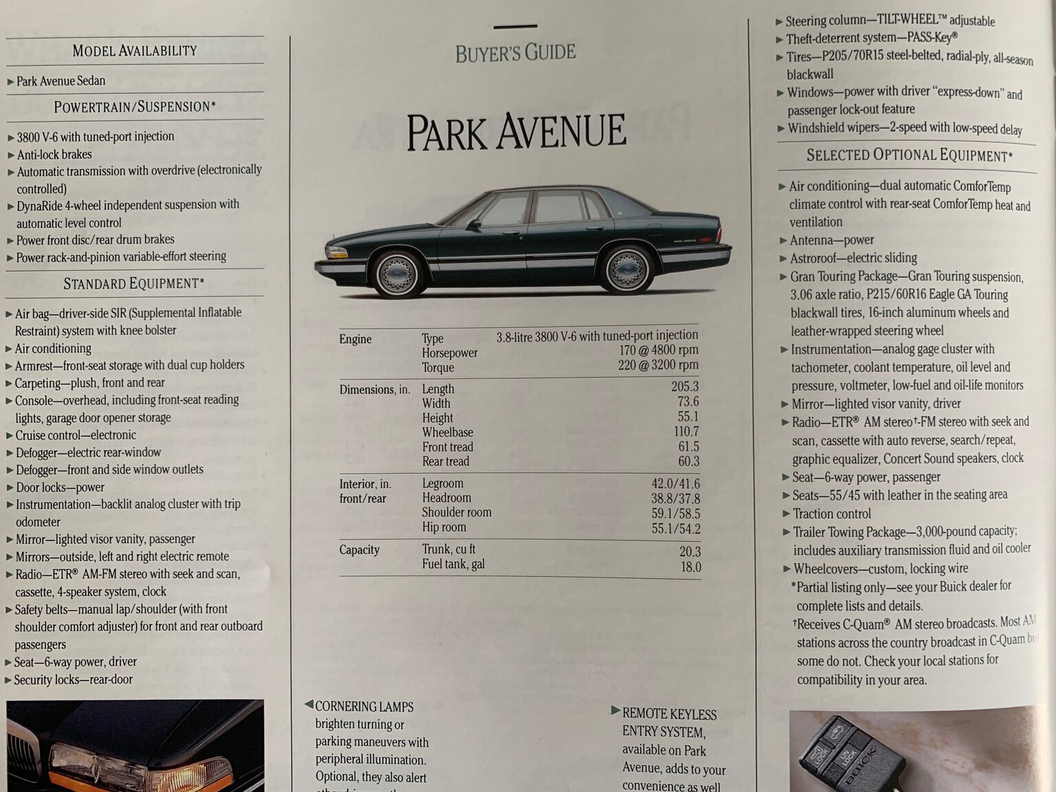 Documentation for 1992 Buick Park Avenue