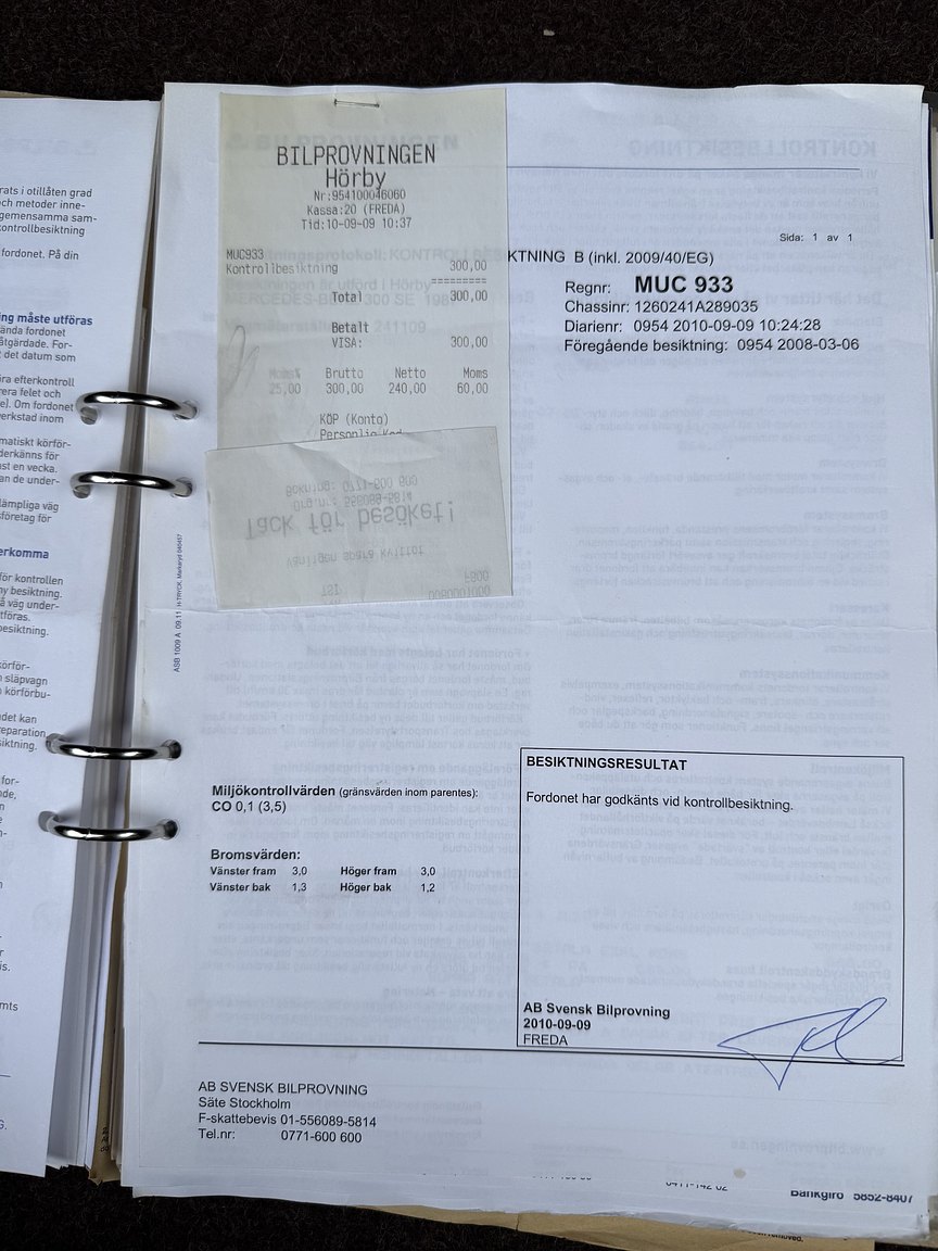 Dokumentation för 1987 Mercedes-Benz 300 SE