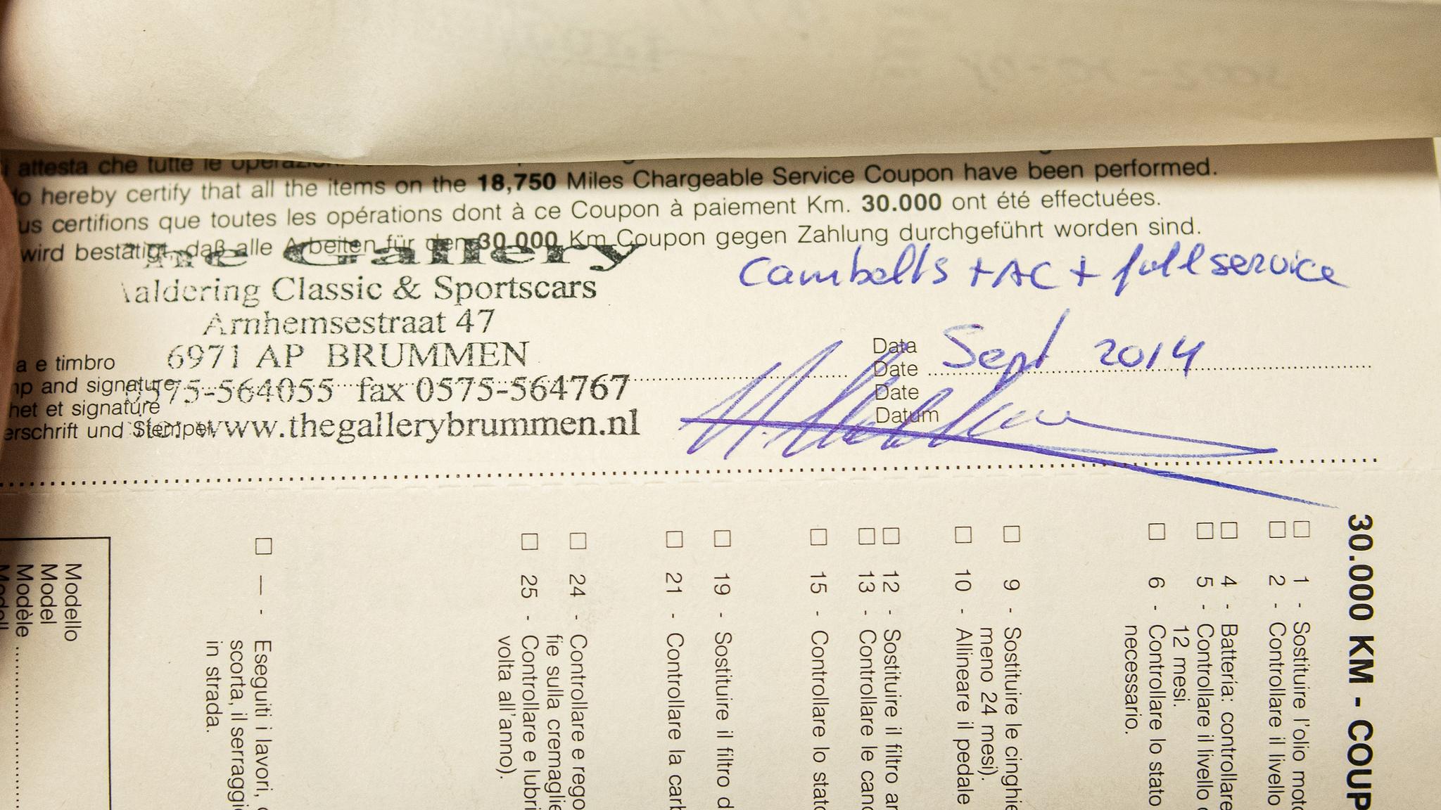 Dokumentation för 1986 Ferrari 328 GTB