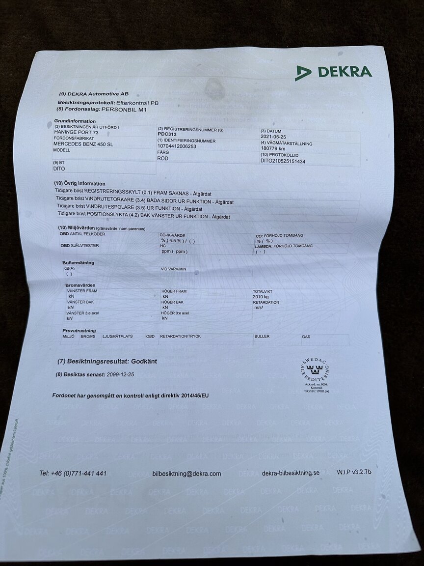 Dokumentation för 1973 Mercedes-Benz 450 SL