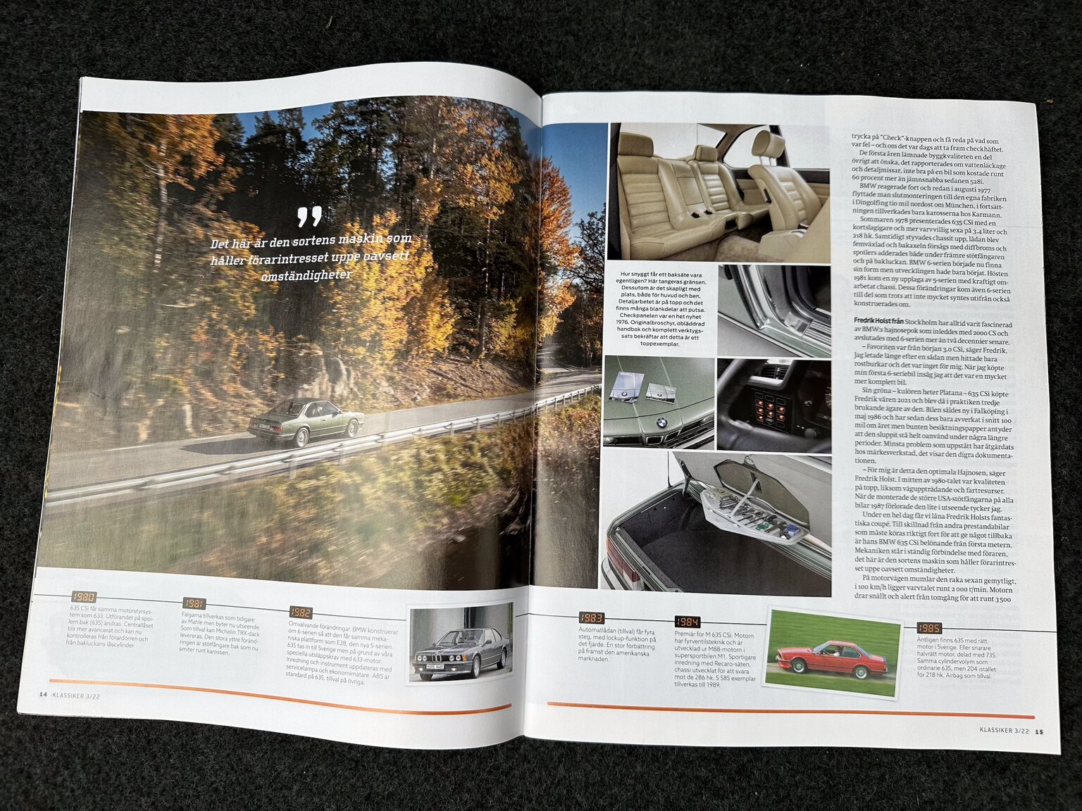 Dokumentation för 1986 BMW 635CSi