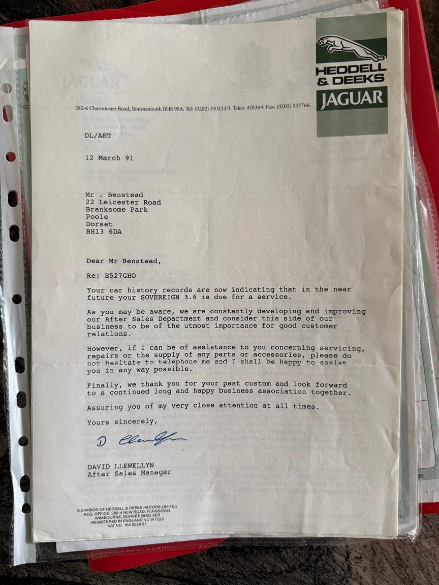 Documentation for 1988 Daimler Six (47)