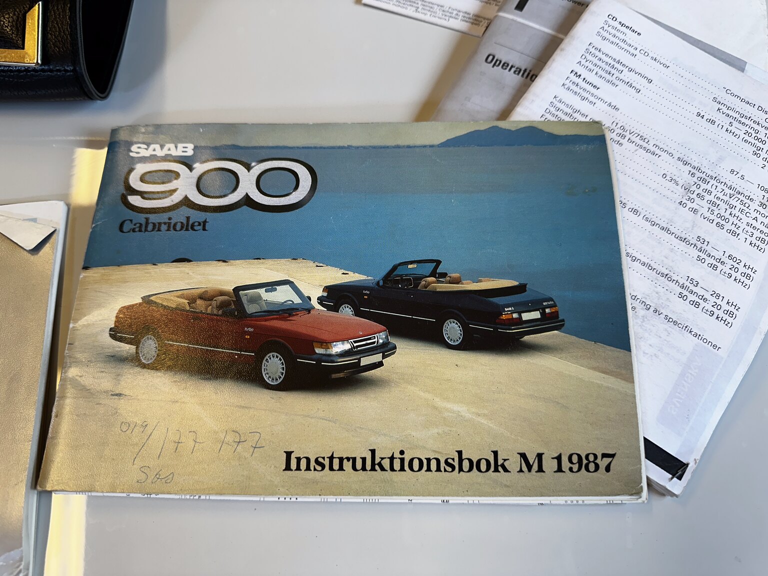 Documentation for 1987 Saab 900 Turbo Convertible