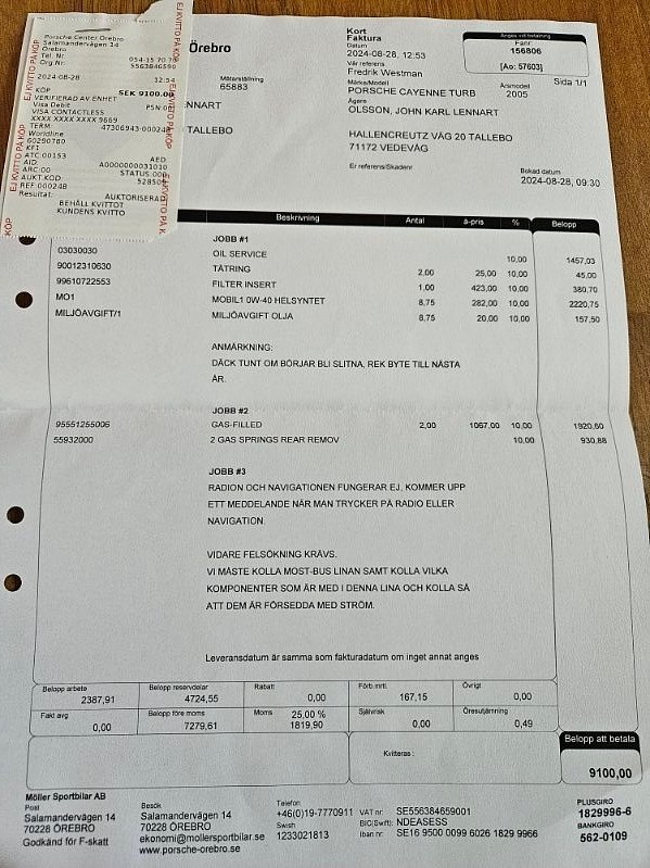 Documentation for 2005 Porsche Cayenne Turbo WLS