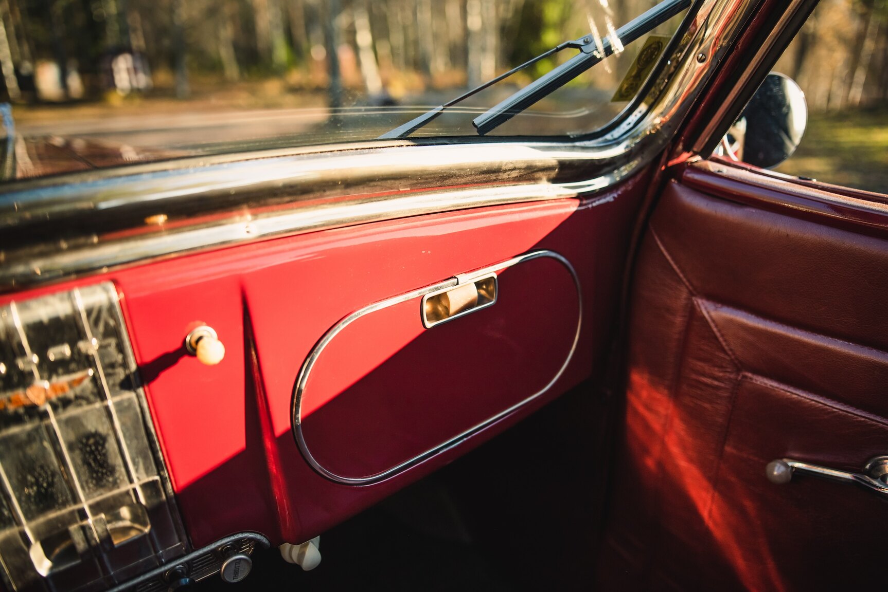 Interiörbild 1938 Dodge Six Convertible Coupé