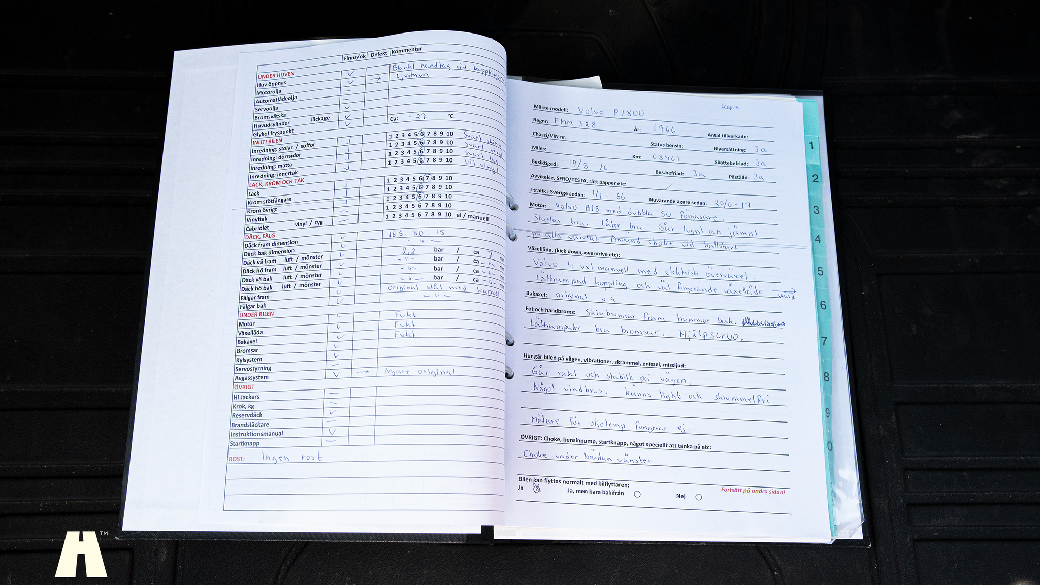 Dokumentation för 1966 Volvo P1800 S (3)